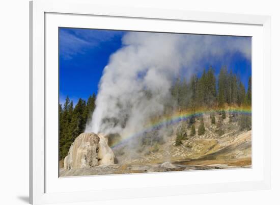 Lone Star Geyser Erupts and Creates Rainbow-Eleanor-Framed Photographic Print