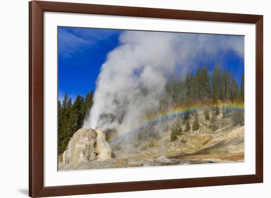 Lone Star Geyser Erupts and Creates Rainbow-Eleanor-Framed Photographic Print