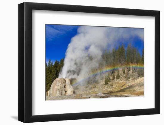 Lone Star Geyser Erupts and Creates Rainbow-Eleanor-Framed Photographic Print