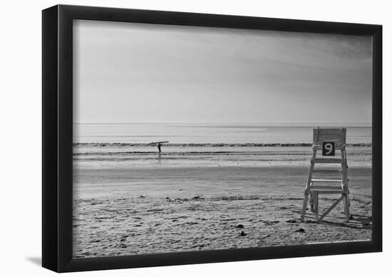 Lone Surfer Newport Rhode Island B/W-null-Framed Poster