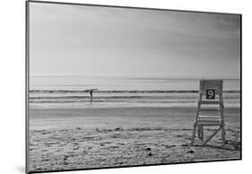 Lone Surfer Newport Rhode Island B/W-null-Mounted Poster