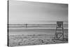 Lone Surfer Newport Rhode Island B/W-null-Stretched Canvas