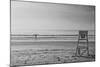 Lone Surfer Newport Rhode Island B/W-null-Mounted Photo