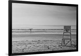 Lone Surfer Newport Rhode Island B/W-null-Framed Photo