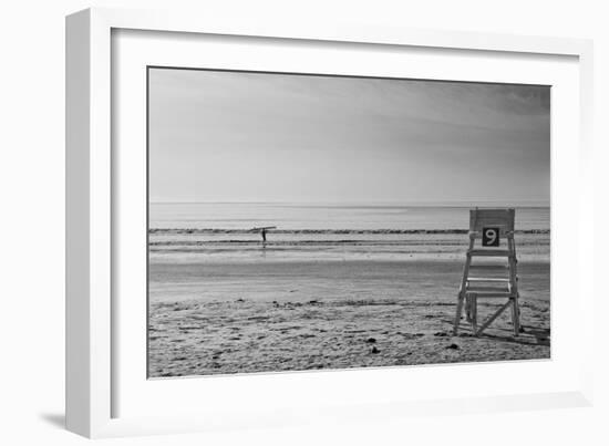 Lone Surfer Newport Rhode Island B/W-null-Framed Photo