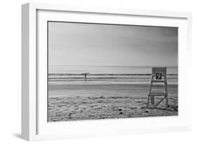 Lone Surfer Newport Rhode Island B/W-null-Framed Photo