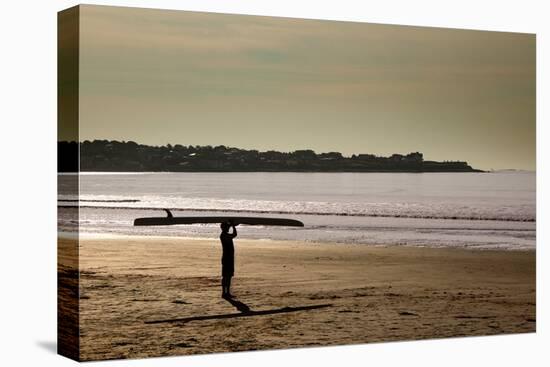 Lone Surfer Newport Rhode Island-null-Stretched Canvas