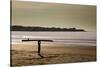 Lone Surfer Newport Rhode Island-null-Stretched Canvas