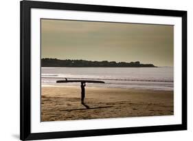 Lone Surfer Newport Rhode Island-null-Framed Photo