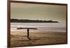 Lone Surfer Newport Rhode Island-null-Framed Photo