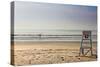 Lone Surfer on Newport Beach Rhode Island-null-Stretched Canvas