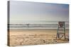 Lone Surfer on Newport Beach Rhode Island-null-Stretched Canvas