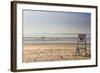 Lone Surfer on Newport Beach Rhode Island-null-Framed Photo