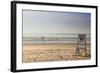 Lone Surfer on Newport Beach Rhode Island-null-Framed Photo