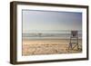 Lone Surfer on Newport Beach Rhode Island-null-Framed Photo