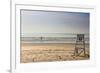 Lone Surfer on Newport Beach Rhode Island-null-Framed Photo