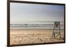 Lone Surfer on Newport Beach Rhode Island-null-Framed Photo