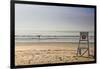 Lone Surfer on Newport Beach Rhode Island-null-Framed Photo