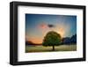 Lone Tree in Cloud Sunset-null-Framed Art Print