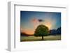 Lone Tree in Cloud Sunset-null-Framed Art Print