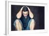 Lonely and Sad Young Man Sitting on the Floor with His Head between His Hands-Kamira-Framed Photographic Print