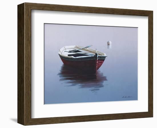 Lonely Boat in Red-Zhen-Huan Lu-Framed Giclee Print