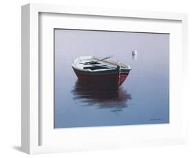 Lonely Boat in Red-Zhen-Huan Lu-Framed Giclee Print