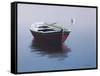 Lonely Boat in Red-Zhen-Huan Lu-Framed Stretched Canvas