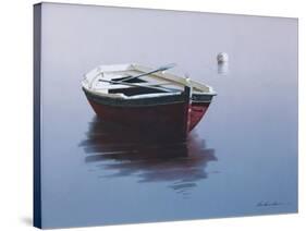 Lonely Boat in Red-Zhen-Huan Lu-Stretched Canvas