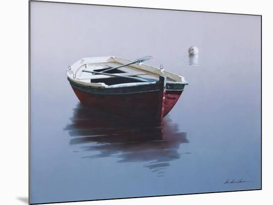 Lonely Boat in Red-Zhen-Huan Lu-Mounted Giclee Print