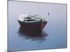 Lonely Boat in Red-Zhen-Huan Lu-Mounted Giclee Print