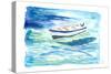 Lonely Boat In Turquoise Waters-M. Bleichner-Stretched Canvas