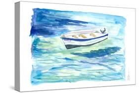 Lonely Boat In Turquoise Waters-M. Bleichner-Stretched Canvas