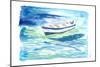 Lonely Boat In Turquoise Waters-M. Bleichner-Mounted Premium Giclee Print