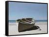 Lonely Boat on Beach-Zhen-Huan Lu-Framed Stretched Canvas