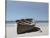 Lonely Boat on Beach-Zhen-Huan Lu-Stretched Canvas