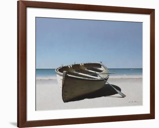 Lonely Boat on Beach-Zhen-Huan Lu-Framed Giclee Print