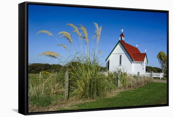 Lonely Church in the Catlins, South Island, New Zealand, Pacific-Michael Runkel-Framed Stretched Canvas