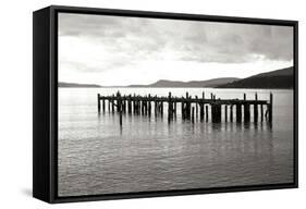 Lonely Dock BW-Dana Styber-Framed Stretched Canvas