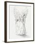 Lonely Guardian Angel In The Moonlight-sylvia pimental-Framed Art Print