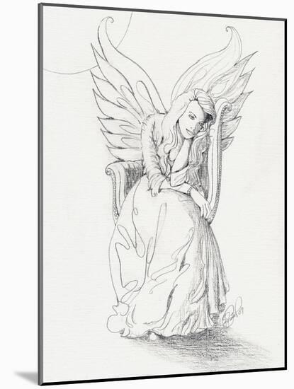Lonely Guardian Angel In The Moonlight-sylvia pimental-Mounted Art Print