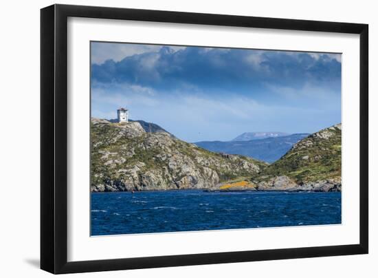 Lonely lighthouse in the Beagle Channel, Tierra del Fuego, Argentina, South America-Michael Runkel-Framed Photographic Print