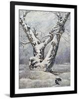 Lonely Oak In Winter Wood-balaikin2009-Framed Art Print