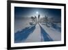 Lonesome Plain in Iced Up Winter Scenery, Triebtal, Vogtland, Saxony, Germany-Falk Hermann-Framed Photographic Print