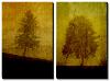 Lonesome Trees on Textured Yellow-Susan Bein-Stretched Canvas