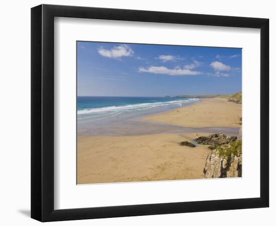 Long Beach and Coastline, Perranporth, North Cornwall, England, United Kingdom, Europe-Neale Clark-Framed Photographic Print