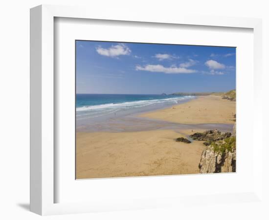 Long Beach and Coastline, Perranporth, North Cornwall, England, United Kingdom, Europe-Neale Clark-Framed Photographic Print