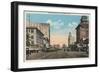 Long Beach, CA - Ocean Boulevard View-Lantern Press-Framed Art Print