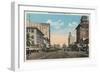 Long Beach, CA - Ocean Boulevard View-Lantern Press-Framed Art Print