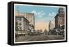 Long Beach, CA - Ocean Boulevard View-Lantern Press-Framed Stretched Canvas